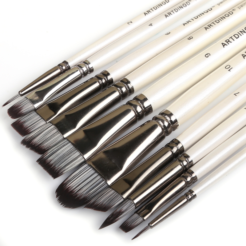 Gouache Paint Set - 10 Pcs Paint Brushes Set for
