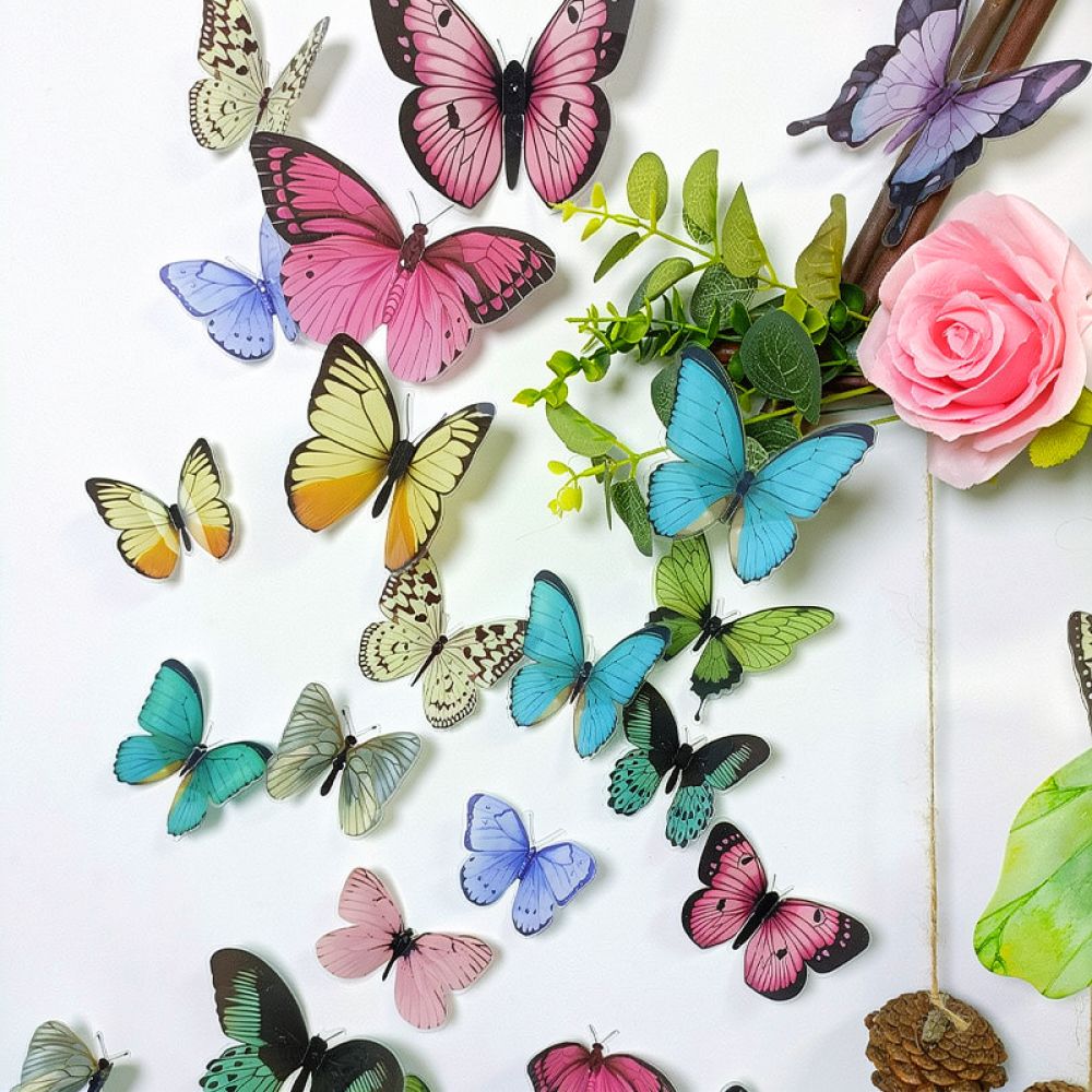PVC 3D Butterfly Wall Art Real - Art And Craft For Nursery 评论和价格