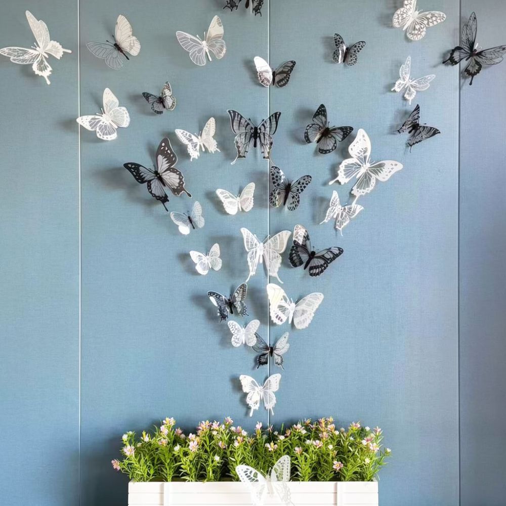 PVC 3D Butterfly Wall Art Real - Art And Craft For Nursery 评论和价格