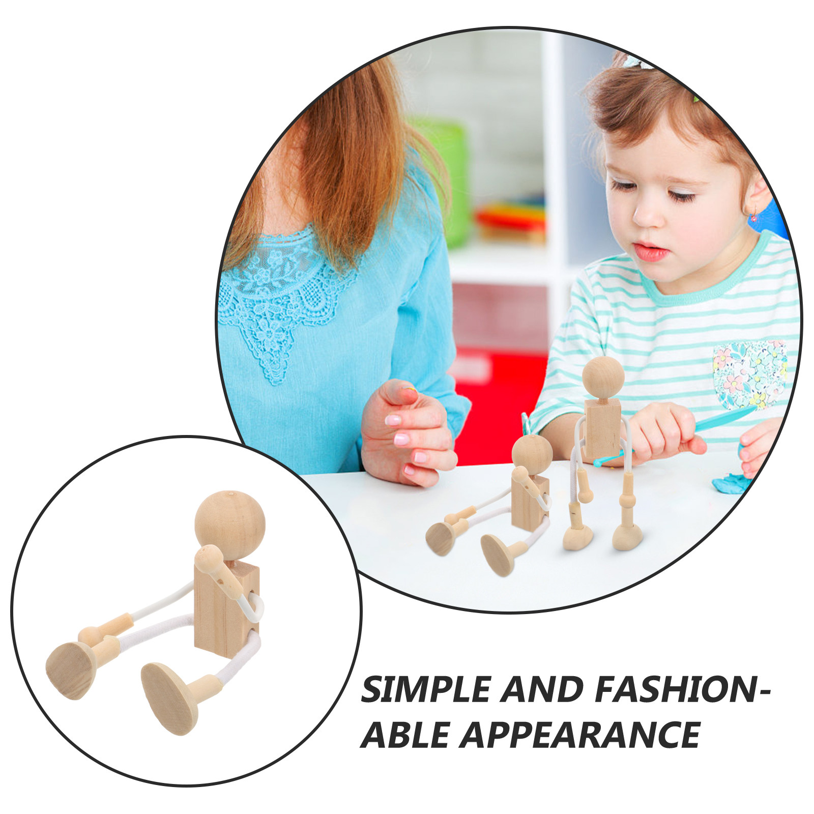 4Pcs Wooden Figure Kit Made of - Art Craft Kit 评论和价格